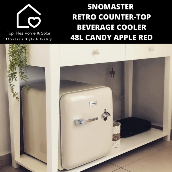 SnoMaster Retro Counter-Top Beverage Cooler - 48L Candy Apple Red