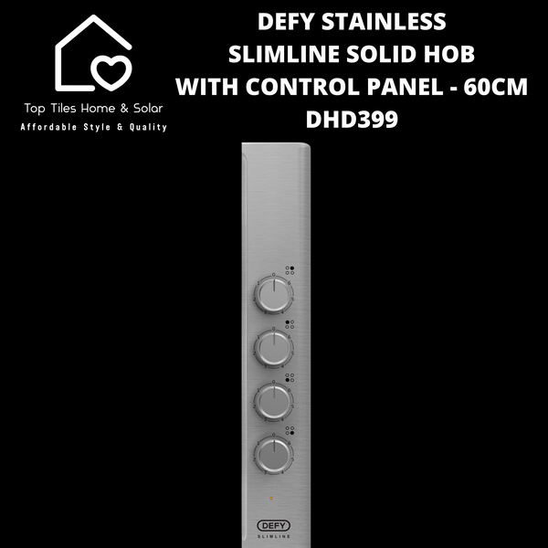 Defy Stainless Slimline Solid Hob with Control Panel - 60cm DHD399