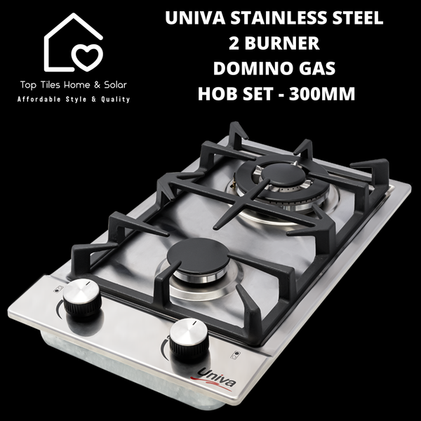 Univa Hob Set - Stainless Steel Solid + Gas Domino Hob