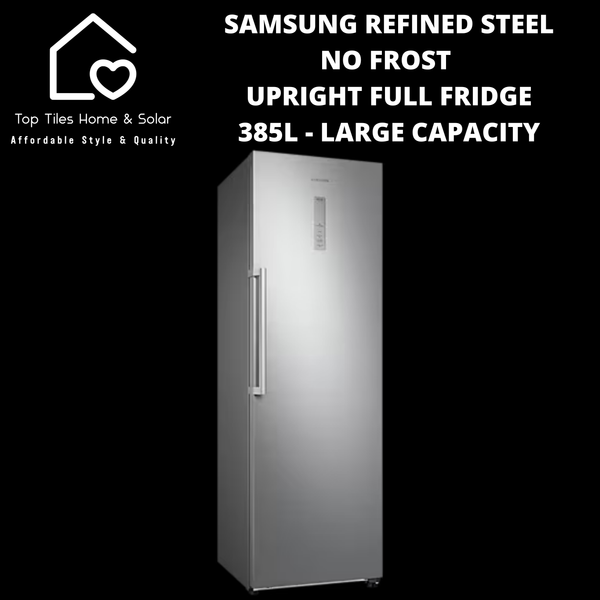 Samsung Refined Steel No Frost Upright Full Fridge - 385L Large Capacity