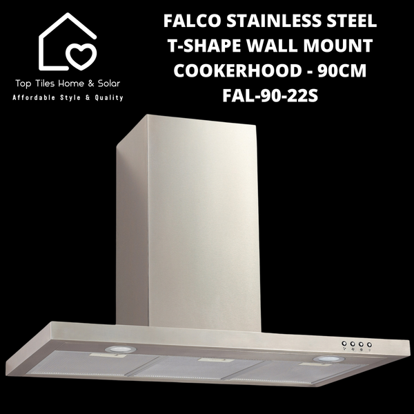 Falco Stainless Steel T-Shape Wall Mount Cookerhood - 90cm FAL-90-22S