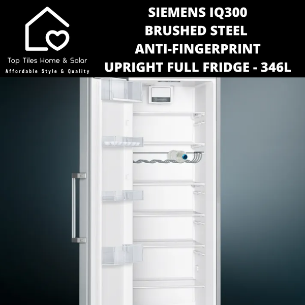 Siemens iQ300 Brushed Steel Anti-Fingerprint Upright Full Fridge - 346L