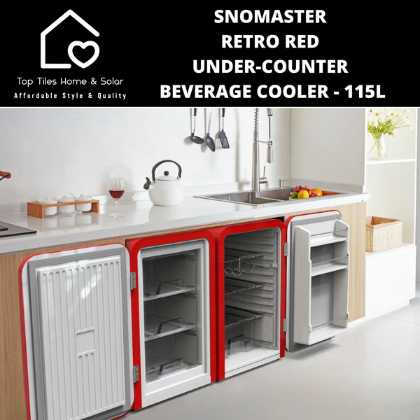 SnoMaster Retro Red Under-Counter Beverage Cooler - 115L