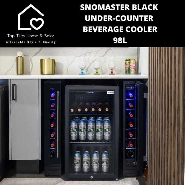 SnoMaster Black Under-Counter Beverage Cooler - 98L