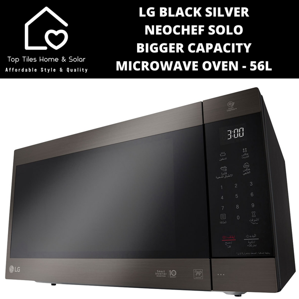 LG Black Silver NeoChef Solo Bigger Capacity Microwave Oven - 56L