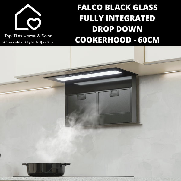 Falco Black Glass Fully Integrated Drop Down Cookerhood - 60cm AR-60-761A