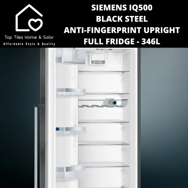 Siemens iQ500 Black Steel Anti-Fingerprint Upright Full Fridge - 346L