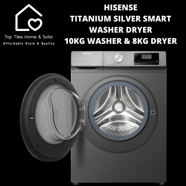 Hisense Titanium Silver Smart Washer Dryer - 10kg Washer & 8kg Dryer