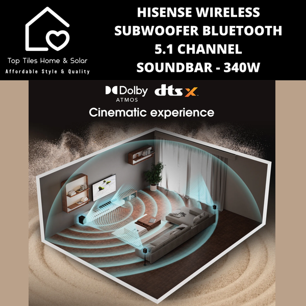 Hisense Wireless Subwoofer Bluetooth 5.1 Channel Soundbar - 340W