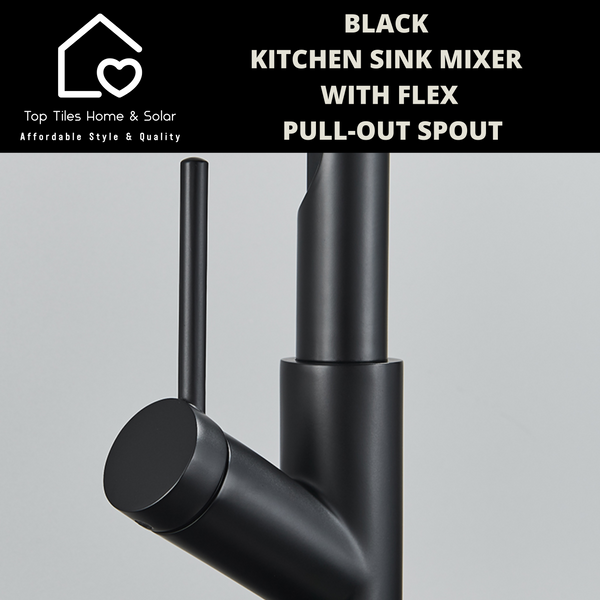 Black Kitchen Sink Mixer With Flexi Pull-Out Spout