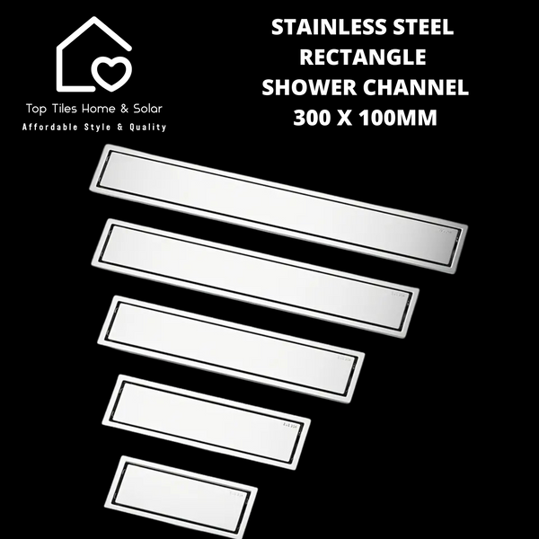 Stainless Steel Rectangle Shower Channel - 300 x 100mm