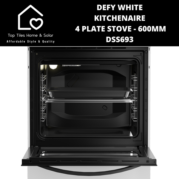 Defy Kitchenaire White 600 Series 4 Plate Stove - 600mm DSS693