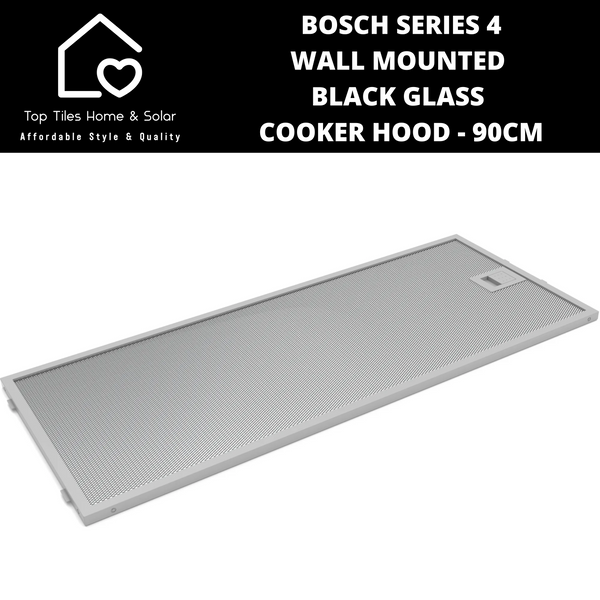 Bosch Series 4 - Wall Mounted Black Glass Cooker Hood - 90cm