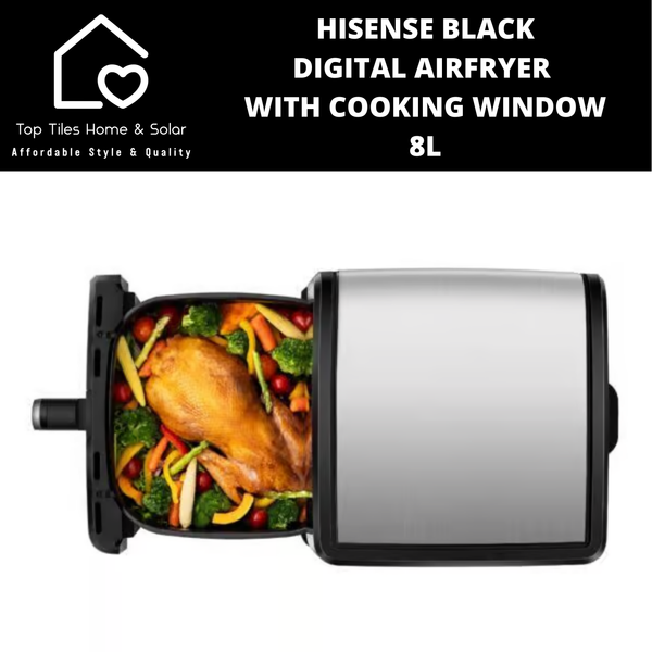 Hisense Black Digital Airfrer with Cooking Window - 8L