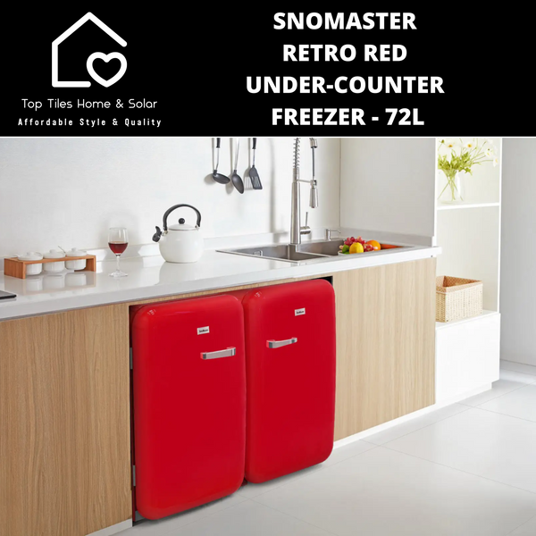 SnoMaster Retro Red Under-Counter Freezer - 72L