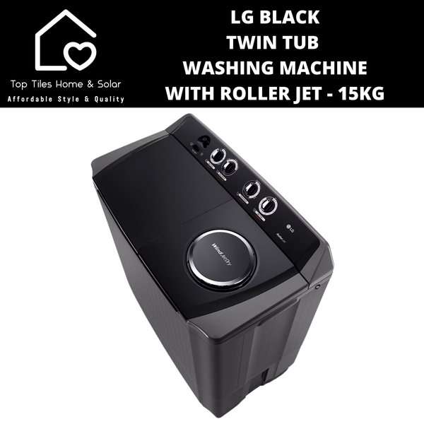 LG Black Twin Tub Washing Machine with Roller Jet - 15kg