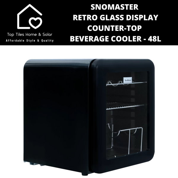 SnoMaster Retro Glass Display Counter-Top Beverage Cooler - 48L