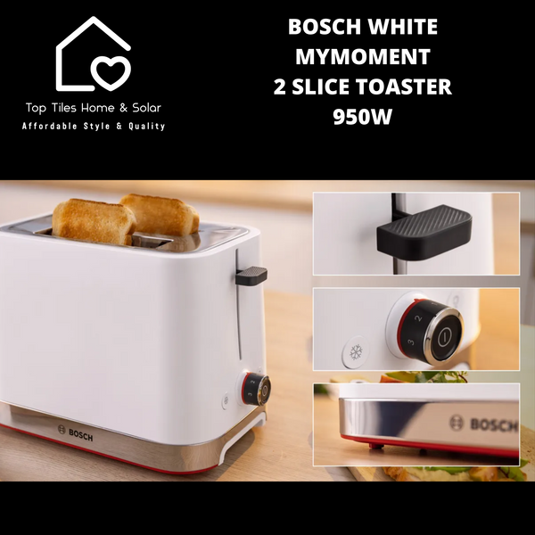 Bosch White MyMoment 2 Slice Toaster - 950W