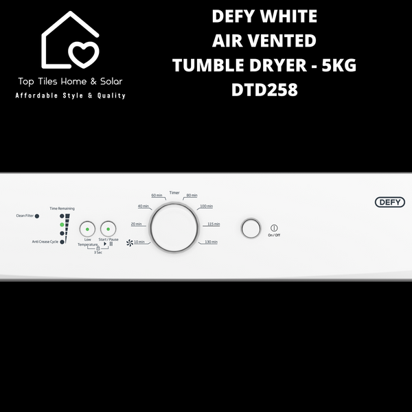 Defy White Air Vented Tumble Dryer - 5kg DTD258