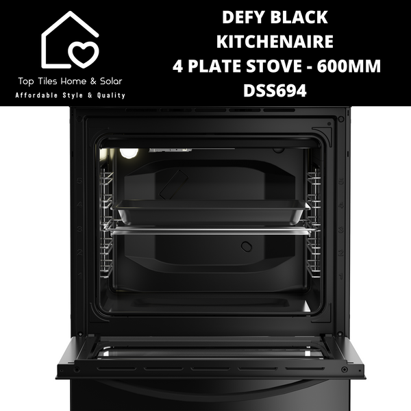 Defy Black Kitchenaire 4 Plate Stove - 600mm DSS694