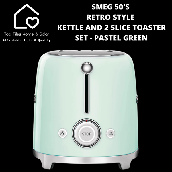 Smeg 50's Retro Style Kettle and 2 Slice Toaster Set - Pastel Green