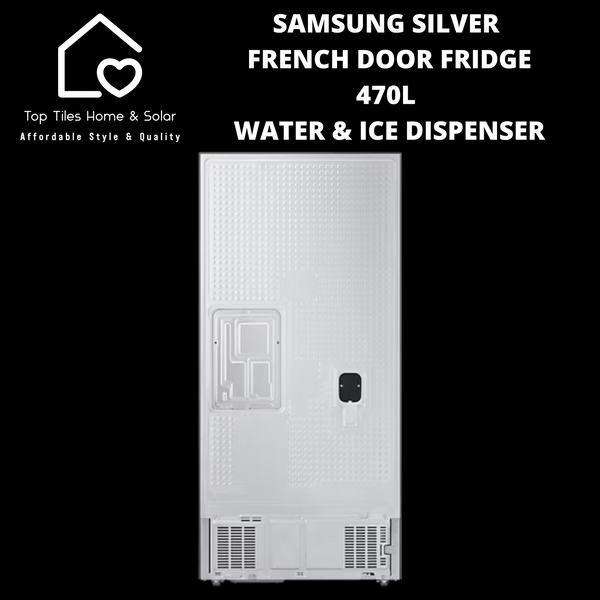 Samsung Silver French Door Fridge - 470L Water & Ice Dispenser