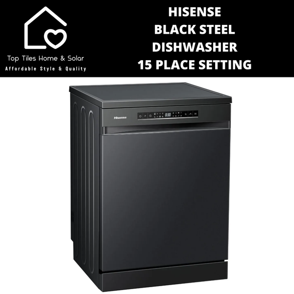 Hisense Black Steel Dishwasher - 15 Place Setting