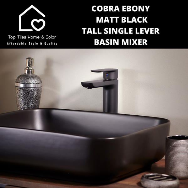 Cobra Ebony Matt Black Tall Single Lever Basin Mixer