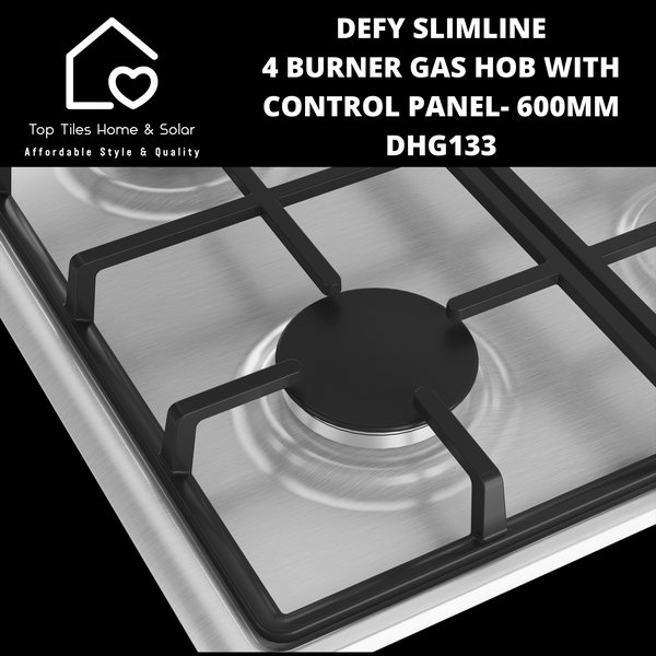 Defy Slimline 4 Burner Gas Hob With Control Panel- 600mm DHG133