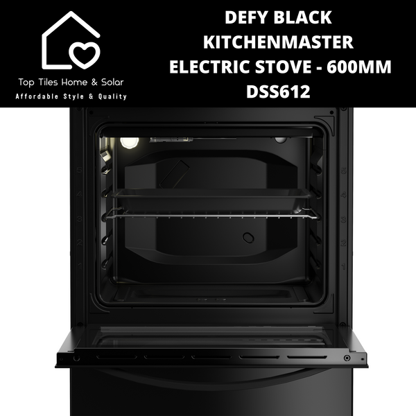 Defy KitchenMaster Black Electric Stove - 600mm DSS612