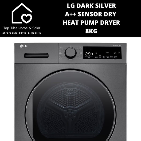 LG Dark Silver A++ Sensor Dry Heat Pump Dryer - 8kg