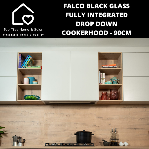 Falco Black Glass Fully Integrated Drop Down Cookerhood - 90cm AR-90-761A