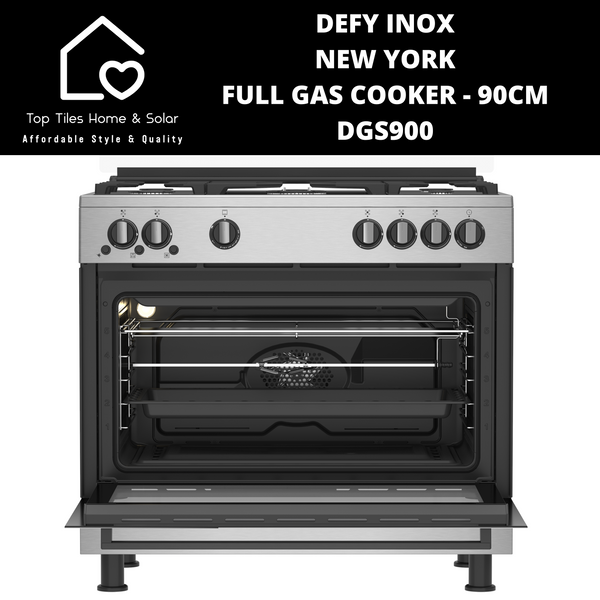 Defy Inox New York Full Gas Cooker - 90CM DGS900