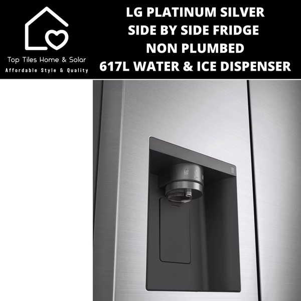 LG Platinum Silver Side by Side Fridge NP - 617L Water & Ice Dispenser