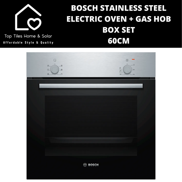 Bosch Stainless Steel - Electric Oven & Gas Hob Box Set - 60cm