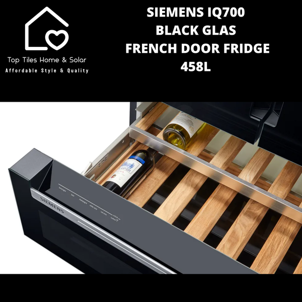 Siemens iQ700 Black Glass French Door Fridge - 458L