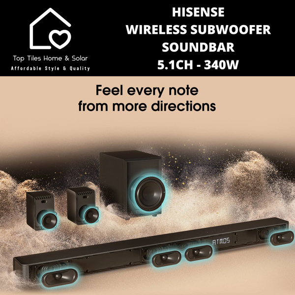 Hisense Wireless Subwoofer Soundbar 5.1Ch - 340W