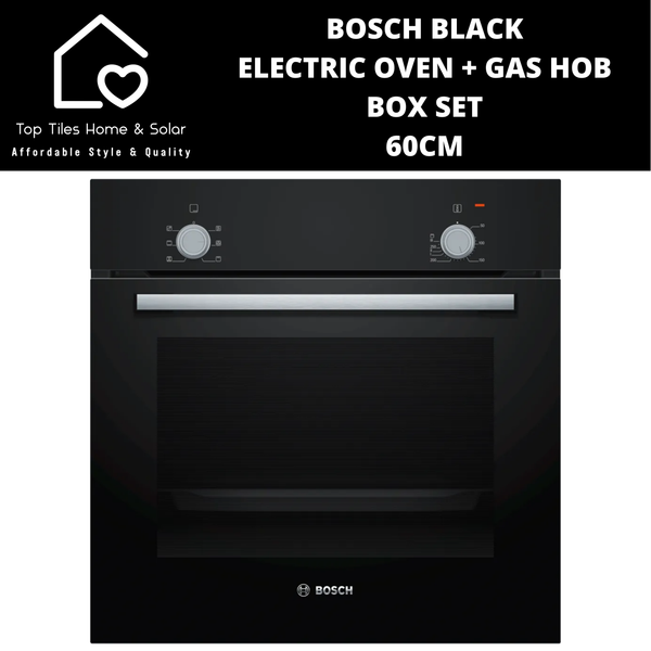 Bosch Black - Electric Oven & Gas Hob Box Set - 60cm