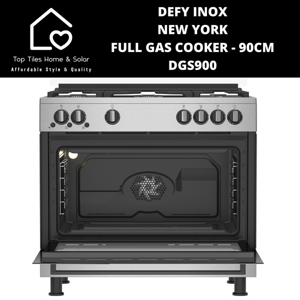 Defy Inox New York Full Gas Cooker - 90CM DGS900