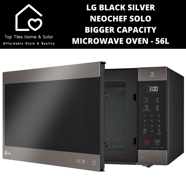 LG Black Silver NeoChef Solo Bigger Capacity Microwave Oven - 56L