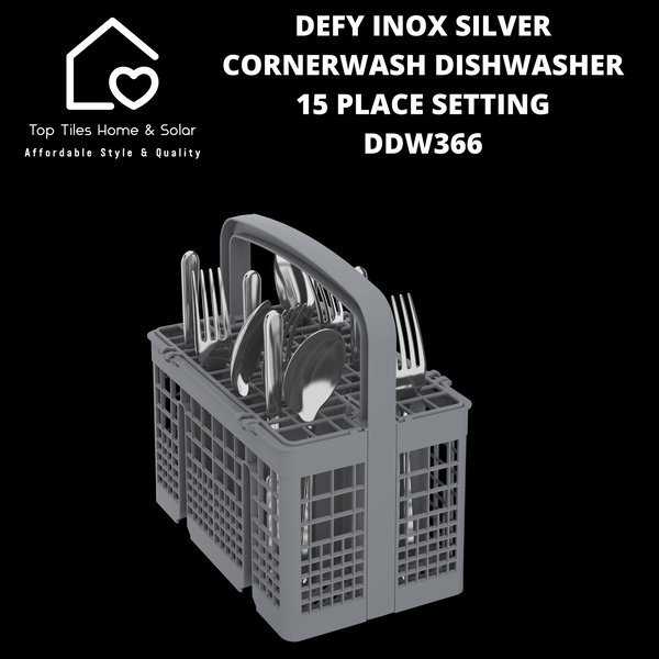 Defy Inox Silver CornerWash Dishwasher - 15 Place Setting DDW366