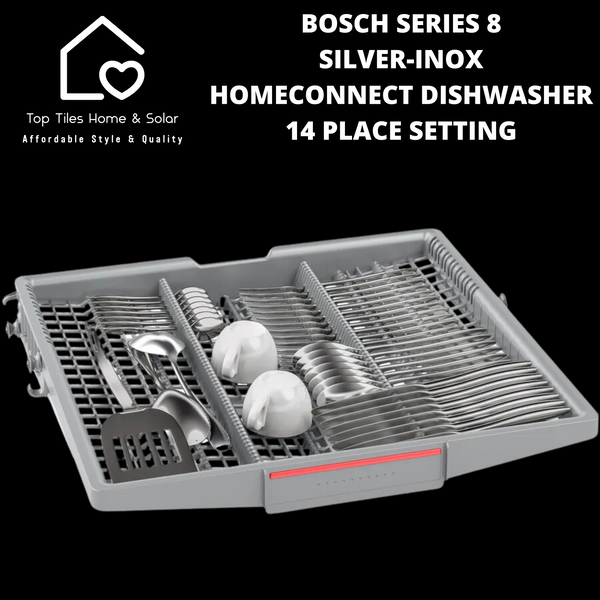 Bosch Series 8 - Silver-Inox HomeConnect Dishwasher - 14 Place Setting