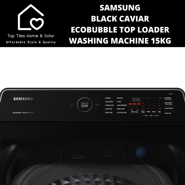 Samsung Black Caviar EcoBubble Top Loader Washing Machine - 15kg