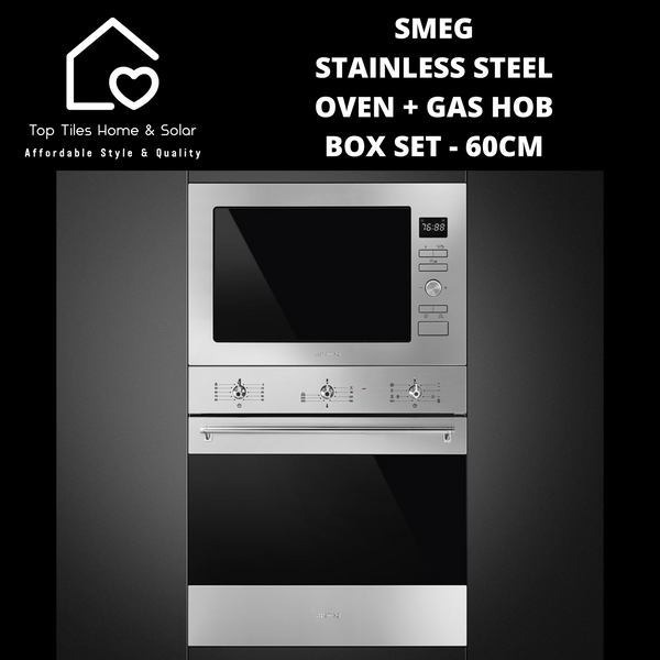 Smeg Stainless Steel Oven +  Gas Hob Box Set - 60cm