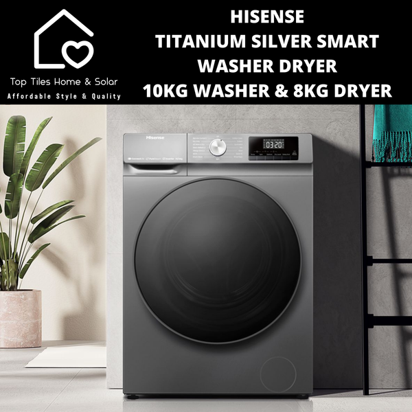 Hisense Titanium Silver Smart Washer Dryer - 10kg Washer & 8kg Dryer