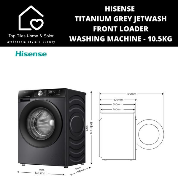 Hisense Titanium Grey JetWash Front Loader Washing Machine - 10.5kg