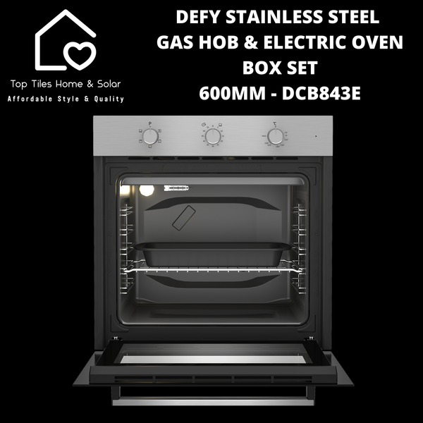 Defy Stainless Steel Gas Hob & Electric Oven Box Set- 600mm DCB843E