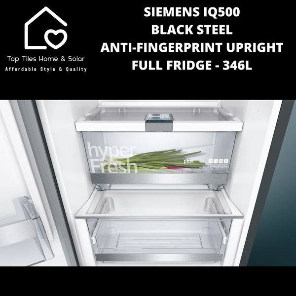 Siemens iQ500 Black Steel Anti-Fingerprint Upright Full Fridge - 346L