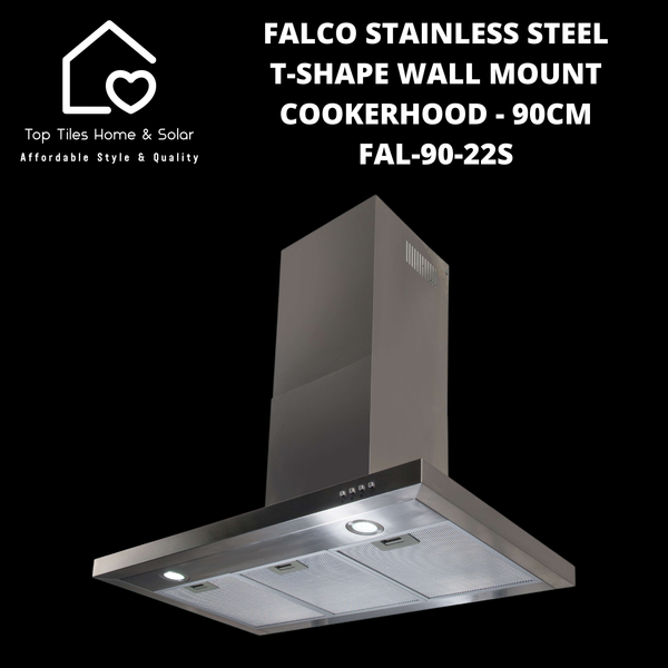 Falco Stainless Steel T-Shape Wall Mount Cookerhood - 90cm FAL-90-22S