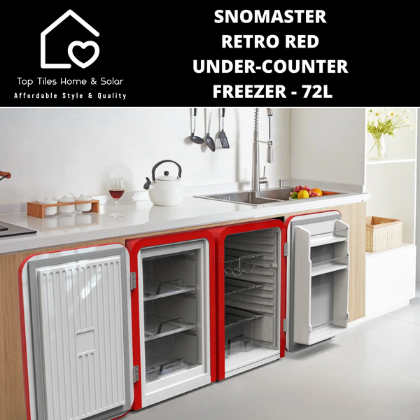 SnoMaster Retro Red Under-Counter Freezer - 72L